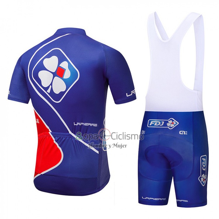 Fdj Ropa Ciclismo Culotte Corto 2018 Mangas Cortas Azul